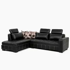 SPAZZIO - Sofá Seccional Izquierdo 3 Cuerpos New Pathners Negro