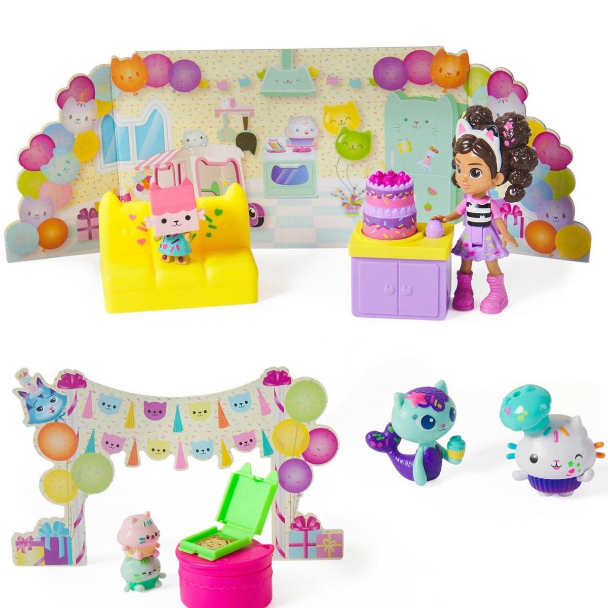 LA CASA DE GABBY - Set De Figuras Del Cumpleaños De Cakey La Casa De Gabby