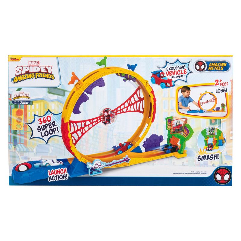 MARVEL - Pista Super Loop Con Vehículo Spidey And His Amazing Friends Marvel