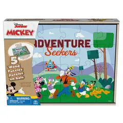 SPIN GAMES - Puzzle De Madera Mickey 5 En 1