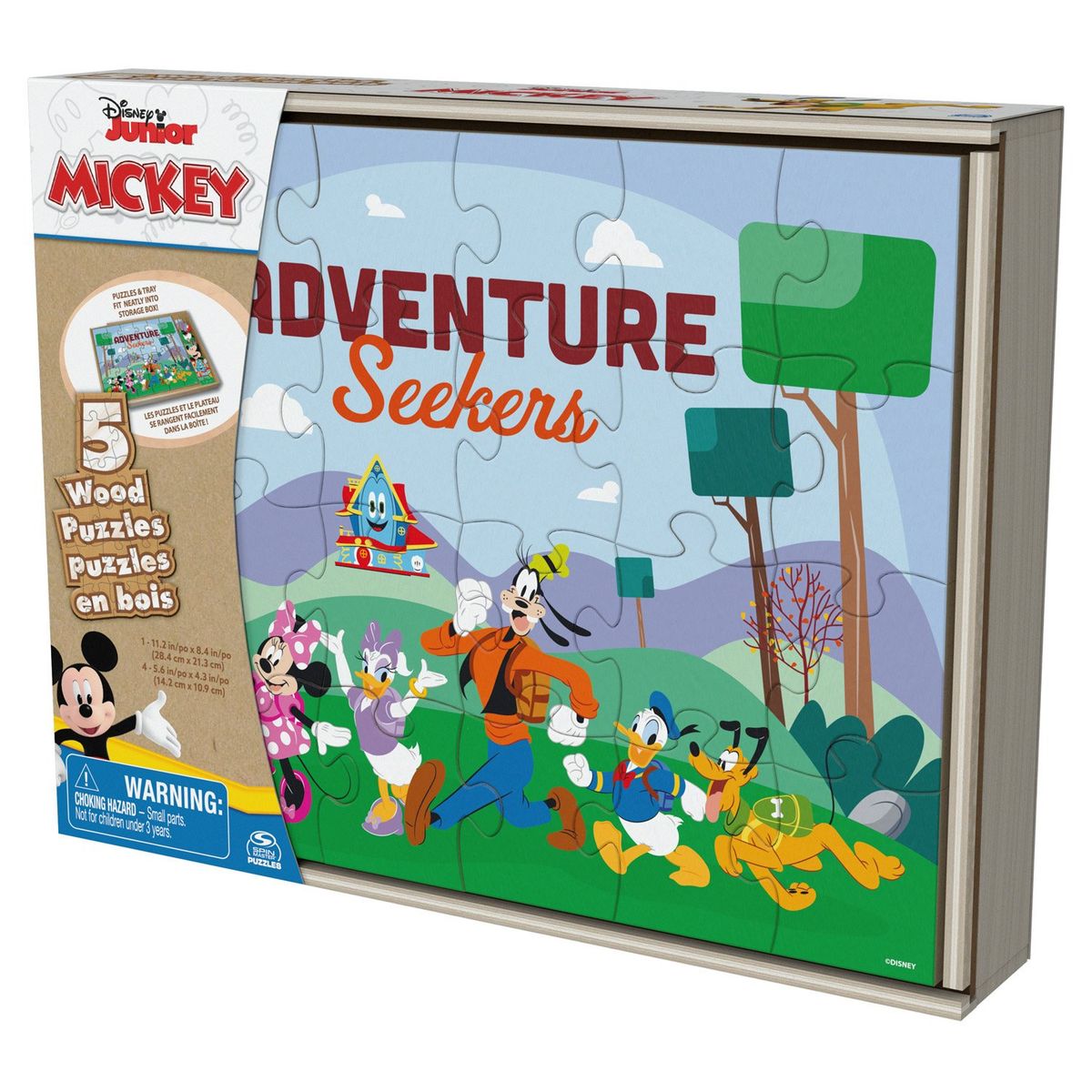 SPIN GAMES - Puzzle De Madera Mickey 5 En 1 Spin Games