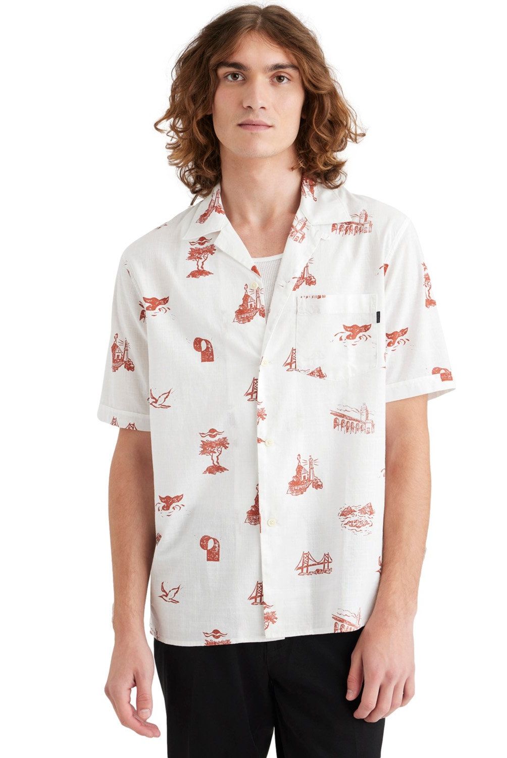 DOCKERS - Camisa Guayabera Manga Corta Algodón Hombre Dockers