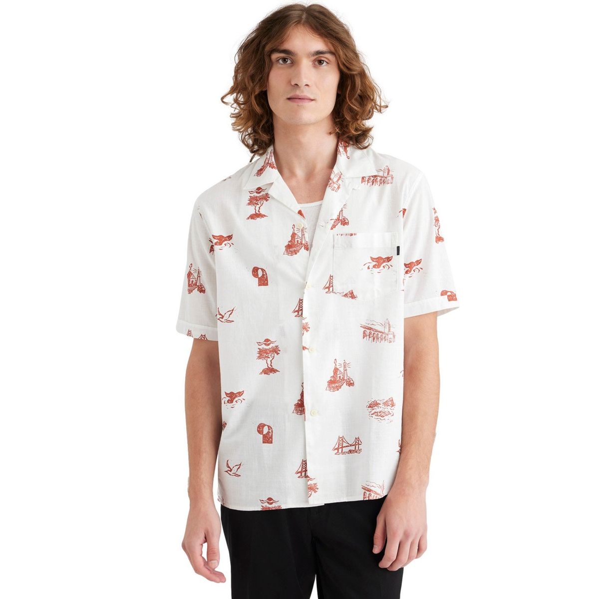 DOCKERS - Camisa Guayabera Manga Corta Algodón Hombre Dockers