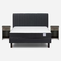 Cama Europea Wave 2 Plazas + Set De Muebles Lucio Grafito