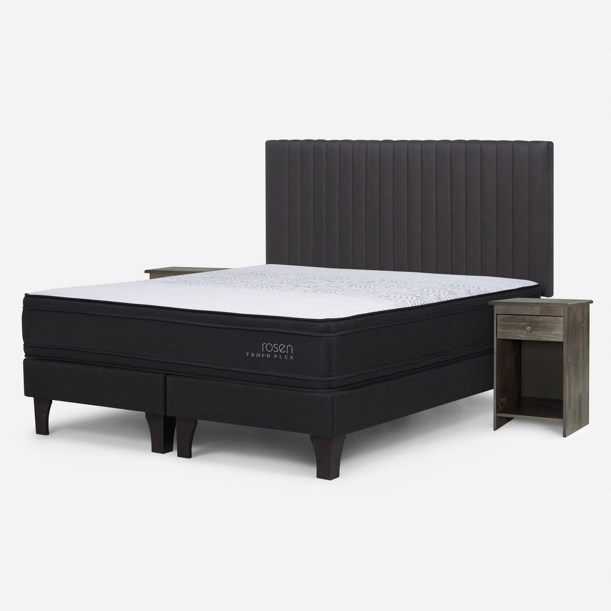 ROSEN - Cama Europea Tempo Plus 2 Plazas + Set Muebles Lucio Rosen