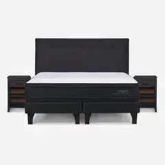 ROSEN - Cama Europea Tempo Plus King + Set Muebles New Bennet