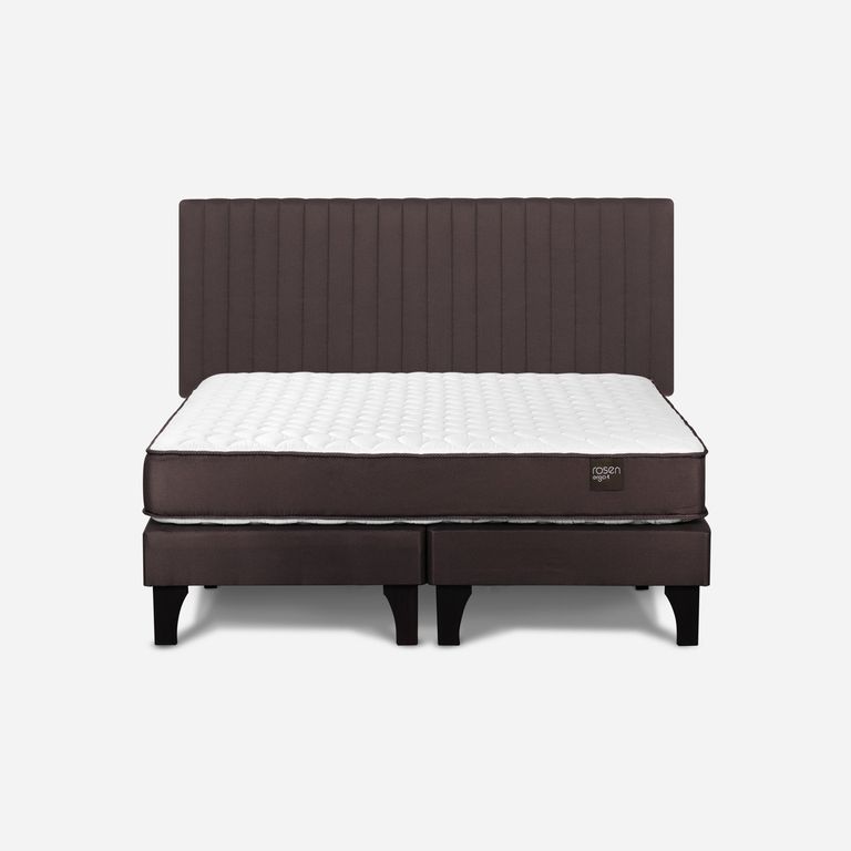 Cama Europea New Ergo T 2 Plazas x 2.00 mt Base Dividida + Respaldo