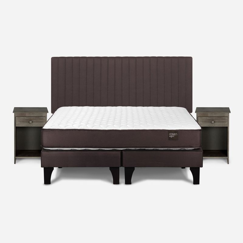 ROSEN - Cama Europea Ergo T 2 Plazas + Set Muebles Lucio Rosen