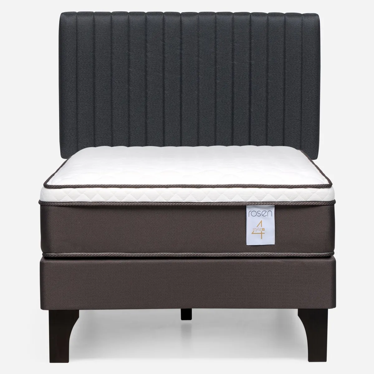 ROSEN - Cama Europea New Style 4 1.5 Plazas + Respaldo Lucio Rosen