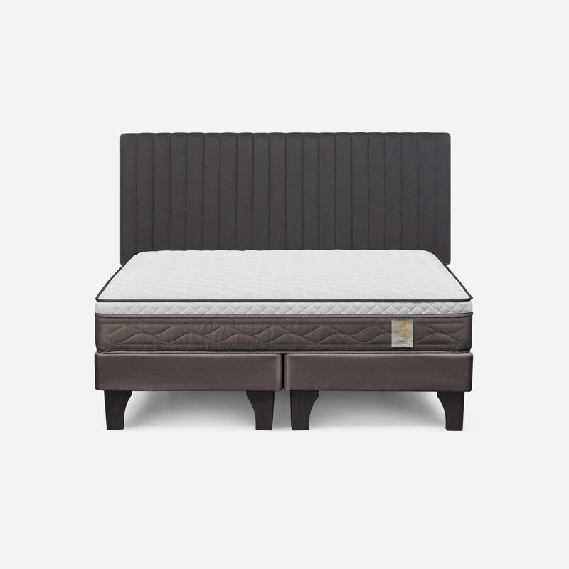 ROSEN - Cama Europea New Style 4 2 Plazas + Respaldo Lucio Rosen
