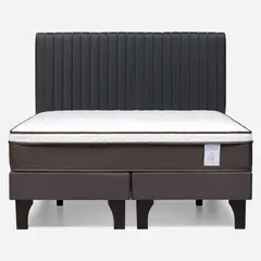 ROSEN - Cama Europea New Style 4 2 Plazas + Respaldo Lucio