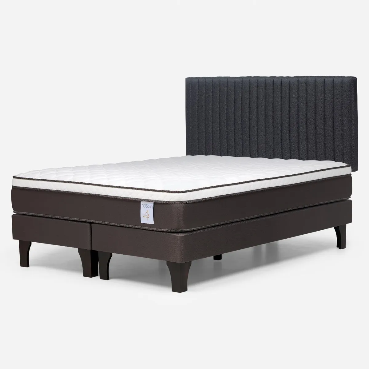 ROSEN - Cama Europea New Style 4 2 Plazas + Respaldo Lucio Rosen