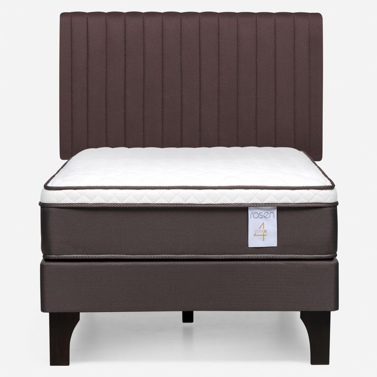 Cama Europea New Style 4 Plus Plus 1.5 Plazas x 2.00 mt + Respaldo