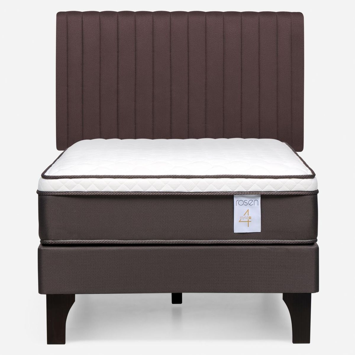 ROSEN - Cama Europea New Style 4 1.5 Plazas + Respaldo Lucio Rosen