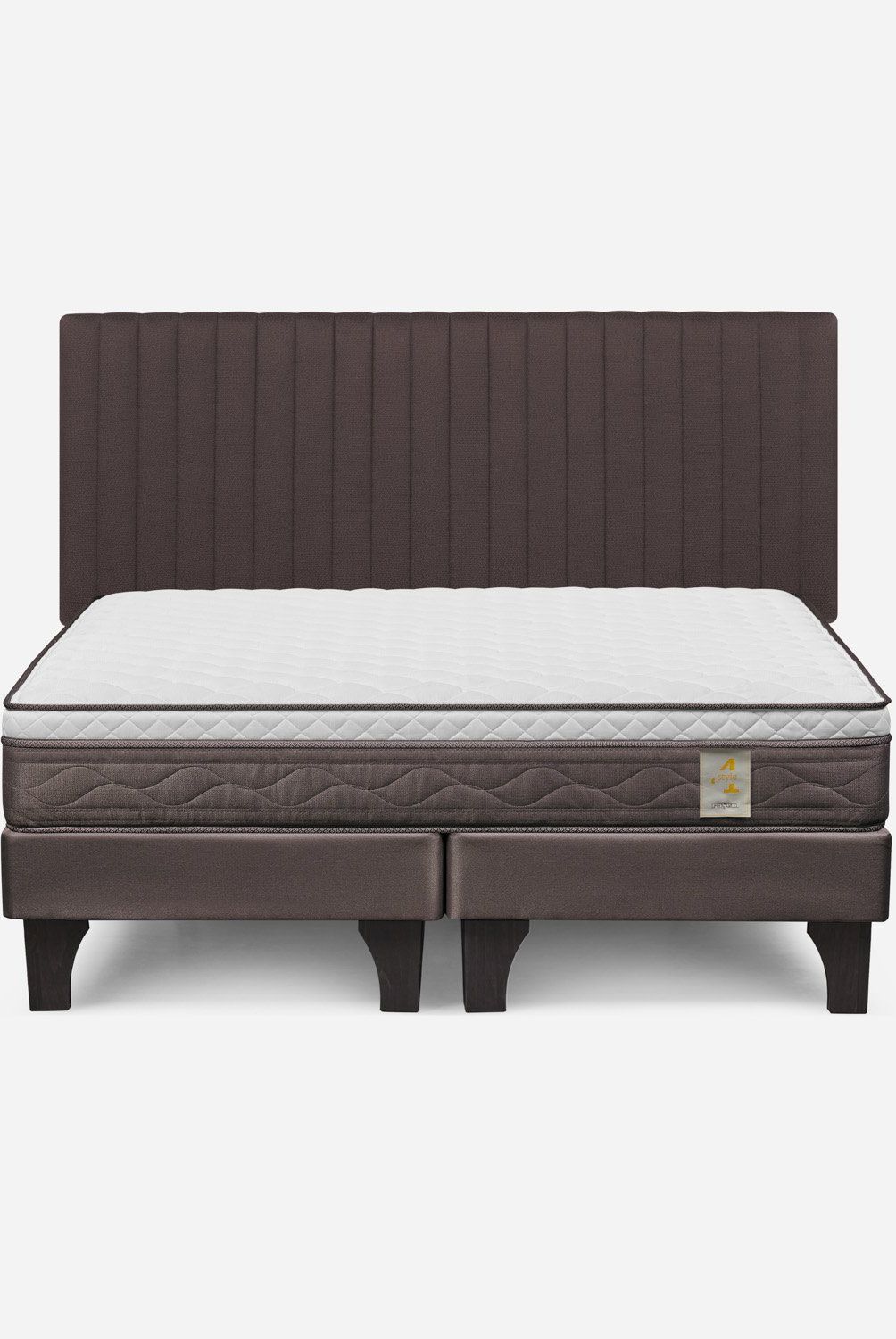 ROSEN - Cama Europea New Style 4 2 Plazas + Respaldo Lucio Rosen
