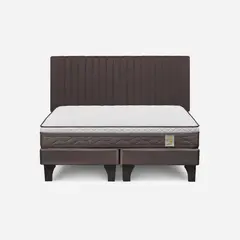 ROSEN - Cama Europea New Style 4 2 Plazas + Respaldo Lucio