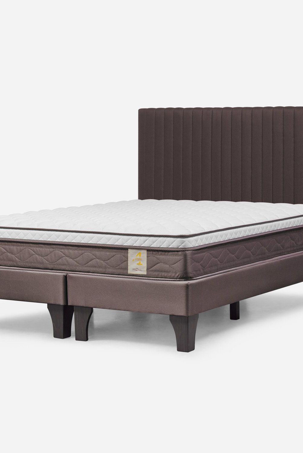 ROSEN - Cama Europea New Style 4 2 Plazas + Respaldo Lucio Rosen