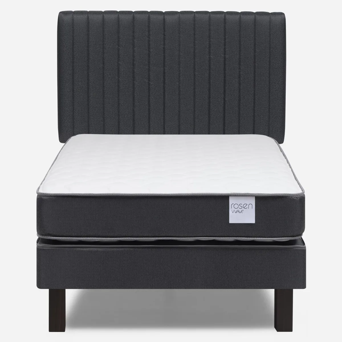 ROSEN - Cama Europea Wave 1 Plaza + Respaldo Lucio Grafito Rosen