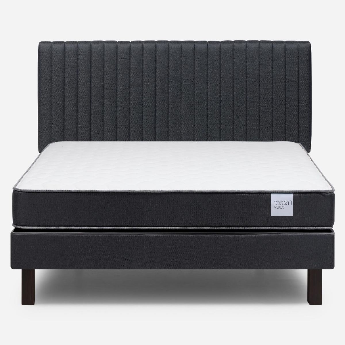 ROSEN - Cama Europea Wave 2 Plazas + Respaldo Lucio Grafito Rosen