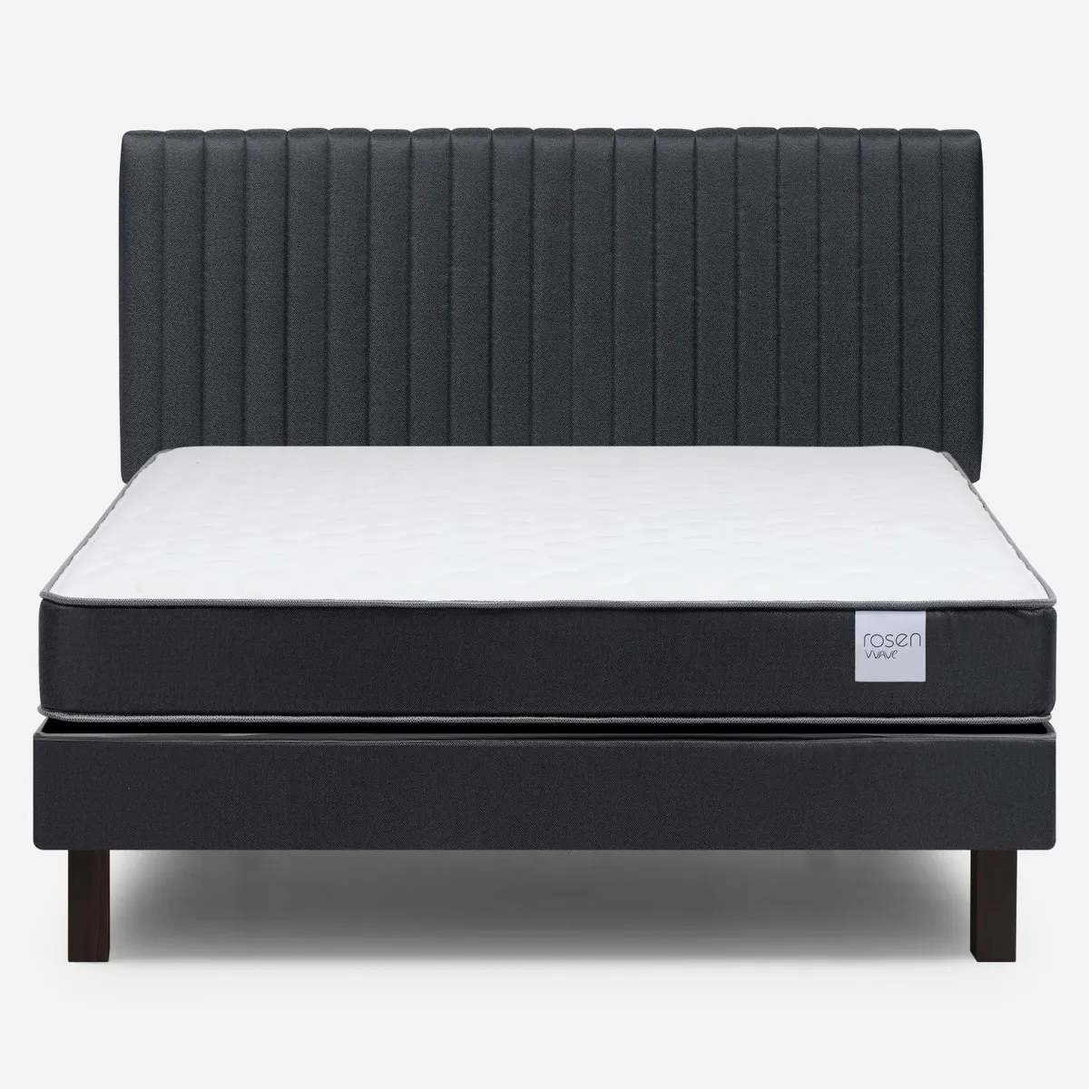 ROSEN - Cama Europea Wave 2 Plazas + Respaldo Lucio Grafito Rosen