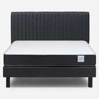 Cama Europea Wave 2 Plazas + Respaldo Lucio Grafito