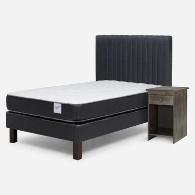 Imagen 2 del producto Cama Europea Wave 1.5 Plaza + Set De Muebles Lucio Grafito