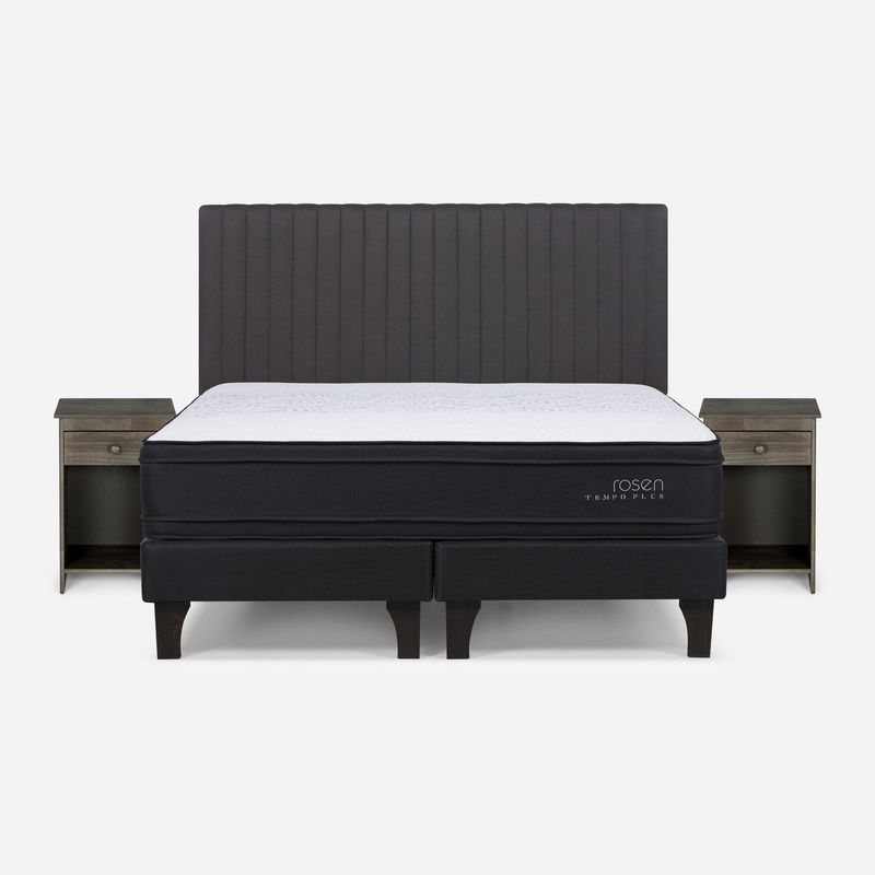 ROSEN - Cama Europea Tempo Plus King + Set Muebles Lucio Rosen