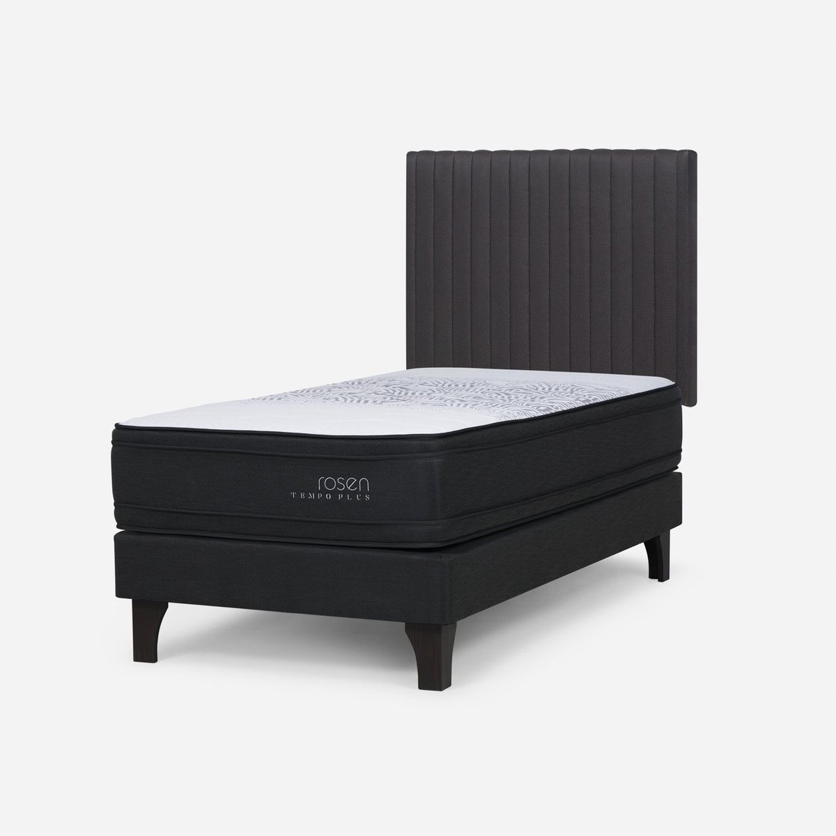 ROSEN - Cama Europea Tempo Plus 1.5 Plazas x 2.00mt  + Respaldo Rosen