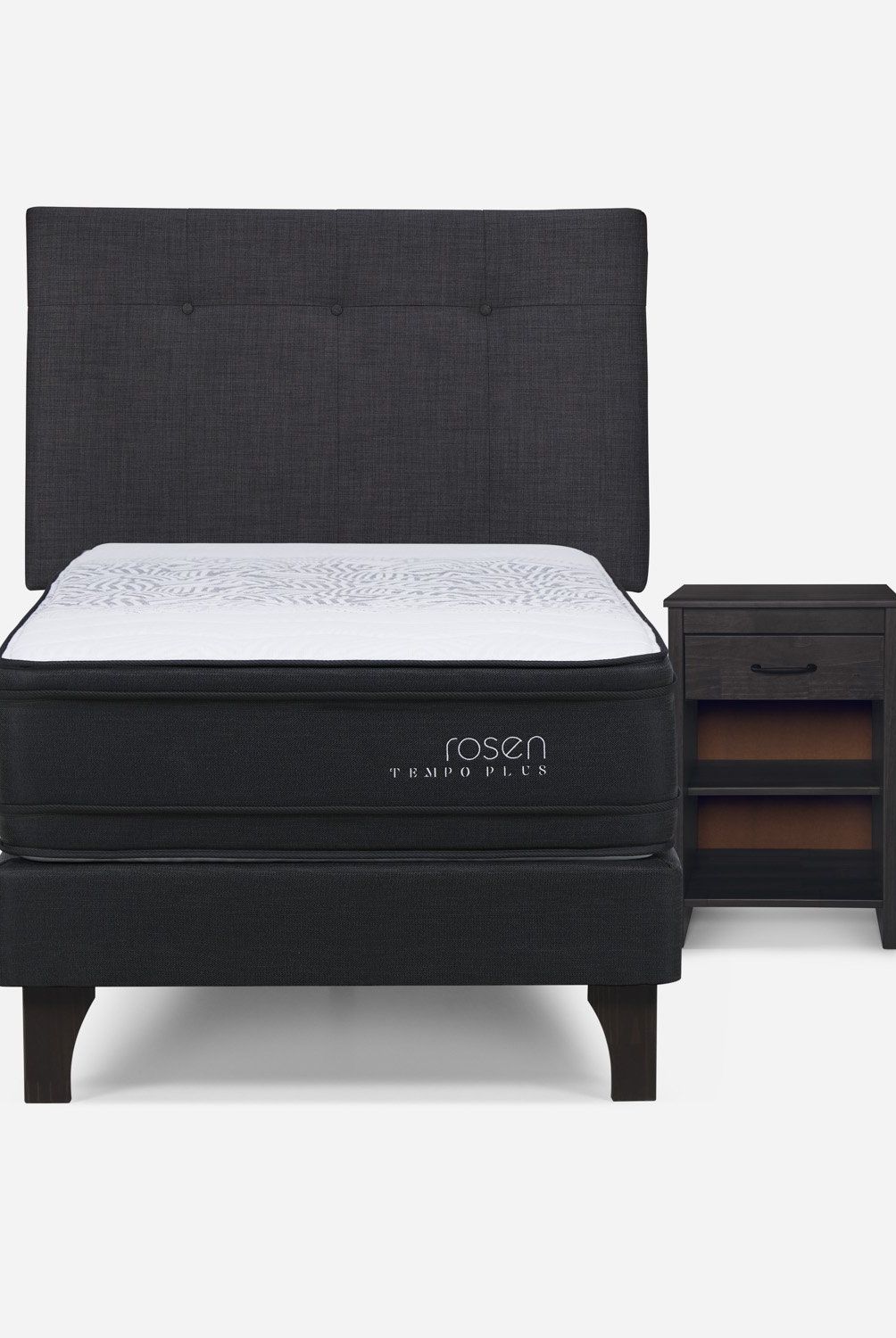 ROSEN - Cama Europea Tempo Plus 1.5 Plazas Set Muebles Bennet Rosen
