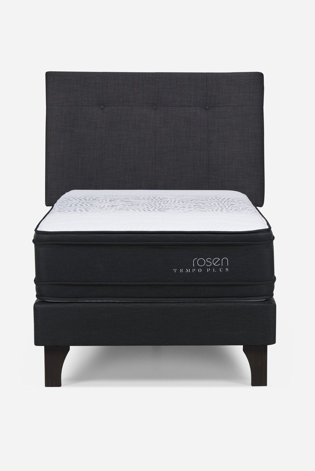ROSEN - Cama Europea Tempo Plus 1.5 Plazas Respaldo New Bennet  Rosen