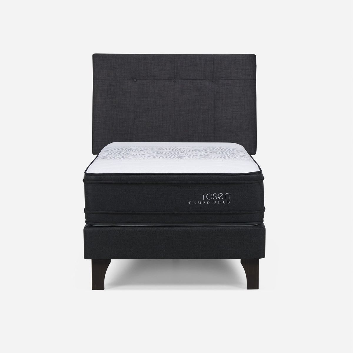ROSEN - Cama Europea Tempo Plus 1.5 Plazas Respaldo New Bennet  Rosen