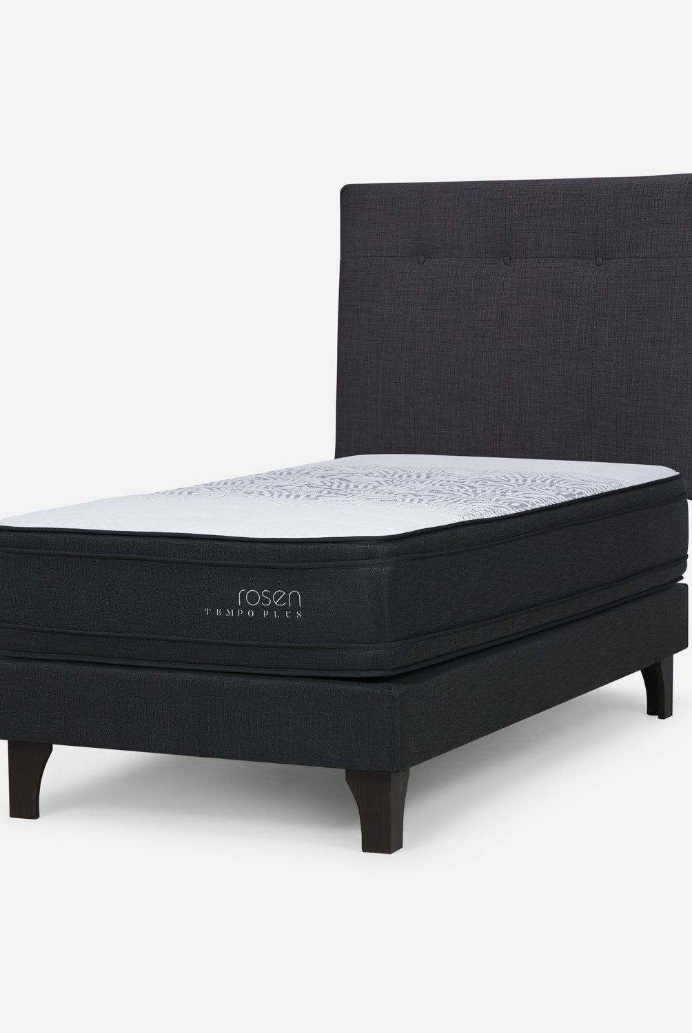 ROSEN - Cama Europea Tempo Plus 1.5 Plazas Respaldo New Bennet  Rosen