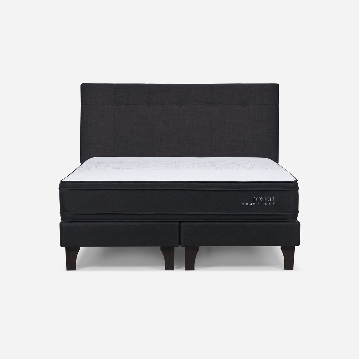 ROSEN - Cama Europea Tempo Plus 2 Plazas + Respaldo New Bennet  Rosen