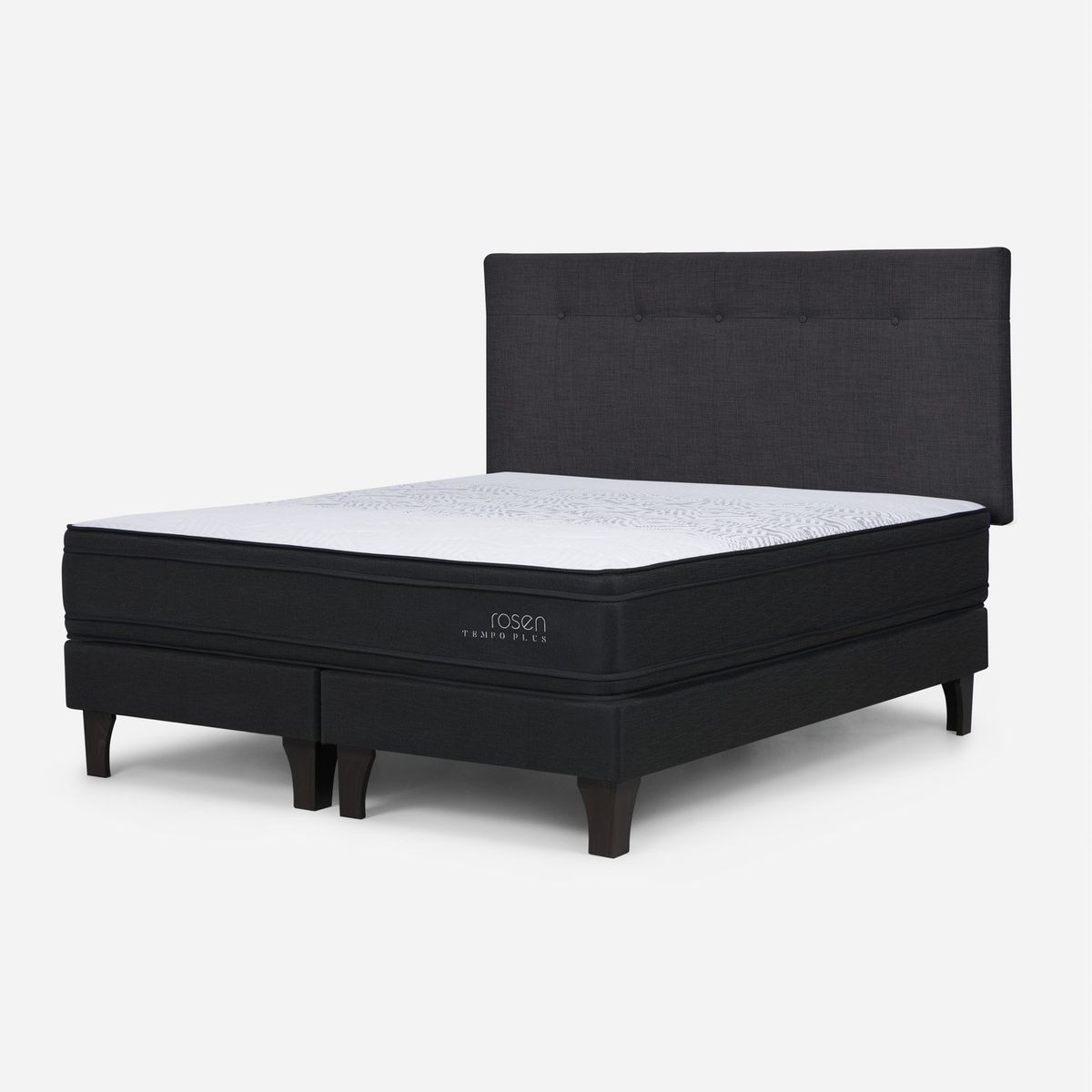 ROSEN - Cama Europea Tempo Plus 2 Plazas + Respaldo New Bennet  Rosen