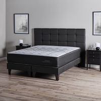 Cama Europea Tempo Plus King + Set Muebles Issey Grafito
