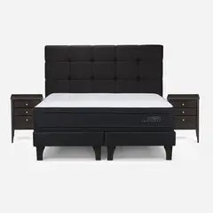ROSEN - Cama Europea Tempo Plus Super King + Set Muebles Issey Grafito