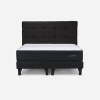 Cama Europea Tempo Plus 2 Plazas Respaldo Issey Grafito