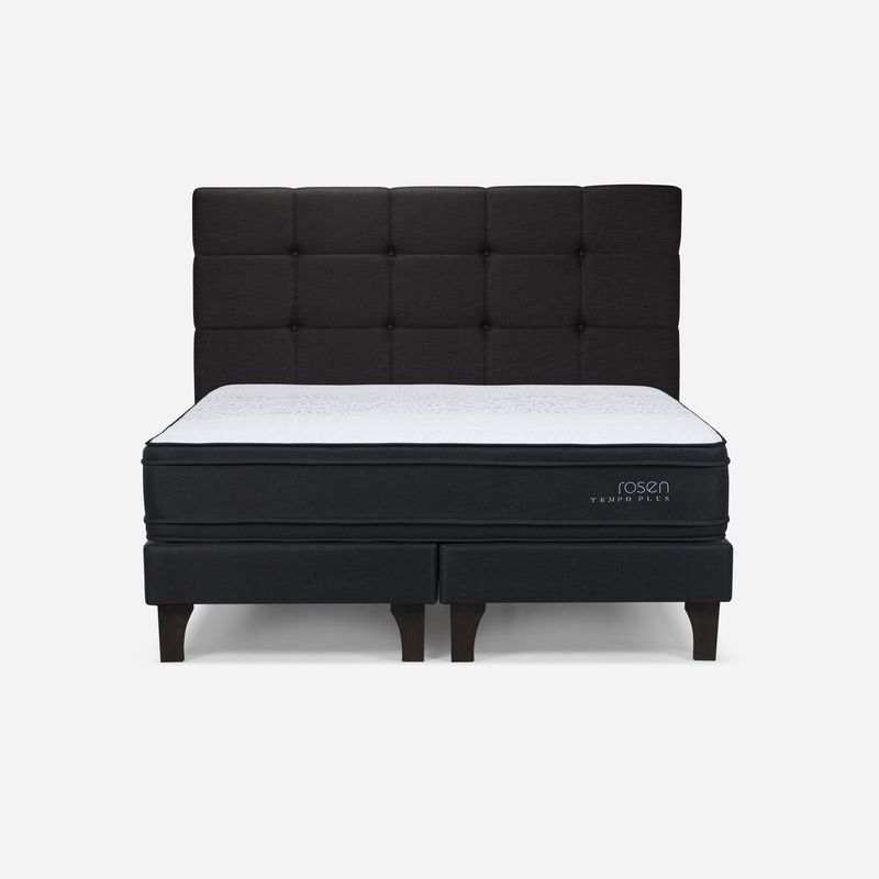 ROSEN - Cama Europea Tempo Plus 2 Plazas Respaldo Issey Grafito Rosen