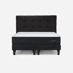 ROSEN - Cama Europea Tempo Plus 2 Plazas Respaldo Issey Grafito