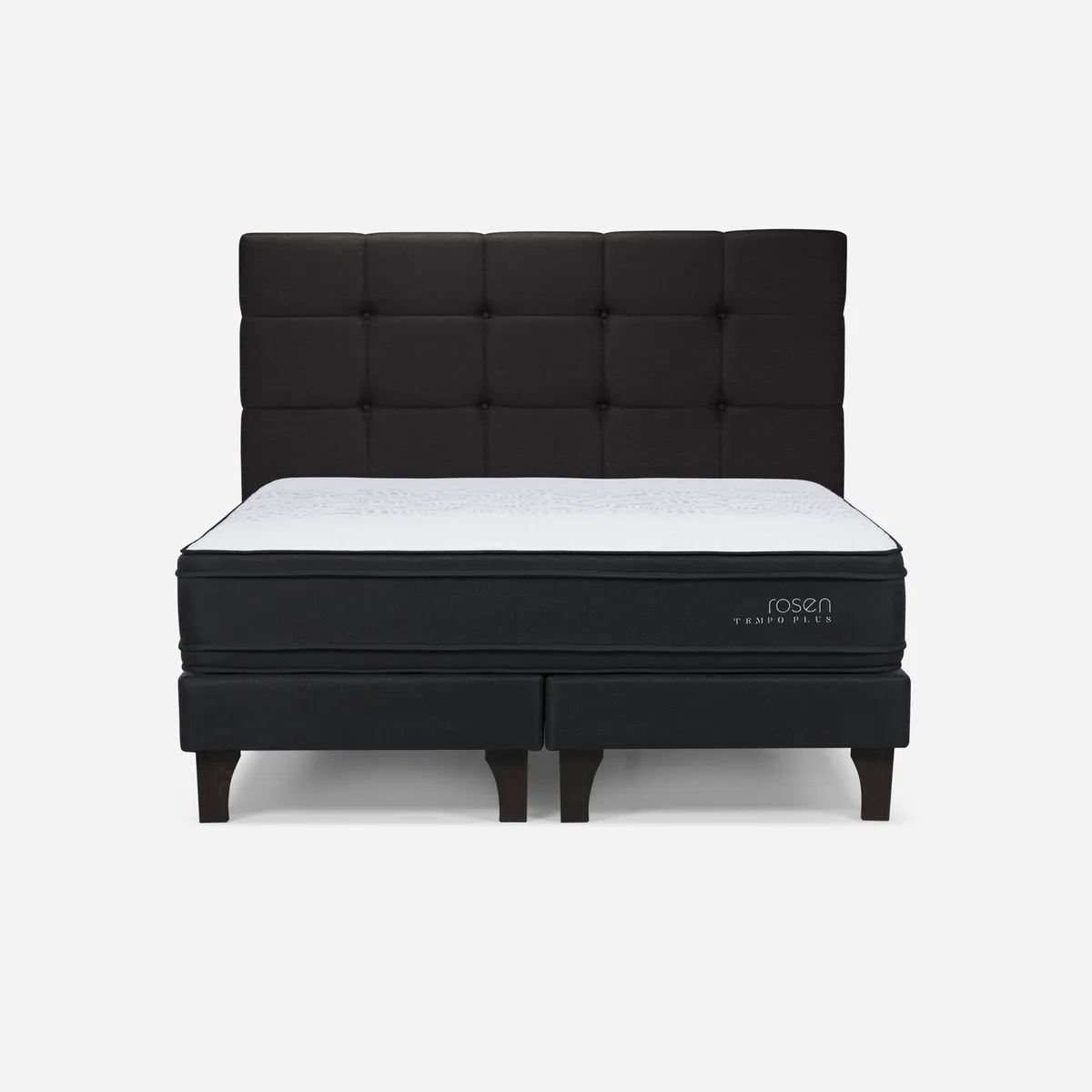 ROSEN - Cama Europea Tempo Plus King + Respaldo Issey Grafito Rosen