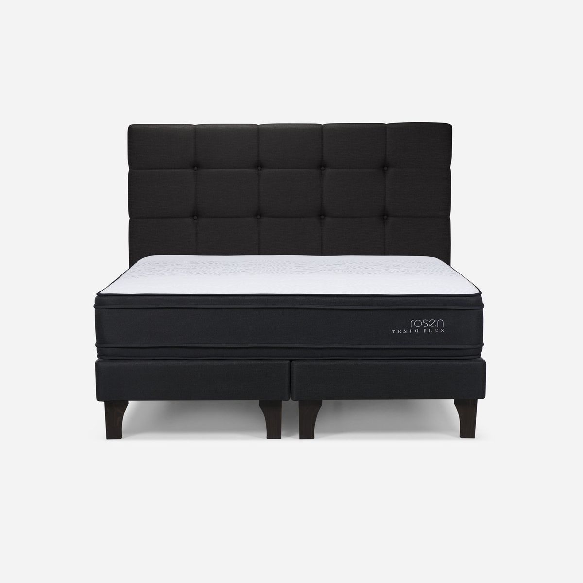 ROSEN - Cama Europea Tempo Plus Super King + Respaldo Issey Grafito Rosen