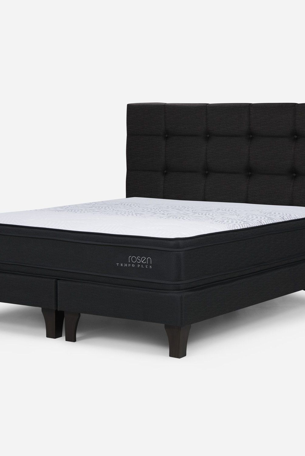 ROSEN - Cama Europea Tempo Plus Super King + Respaldo Issey Grafito Rosen