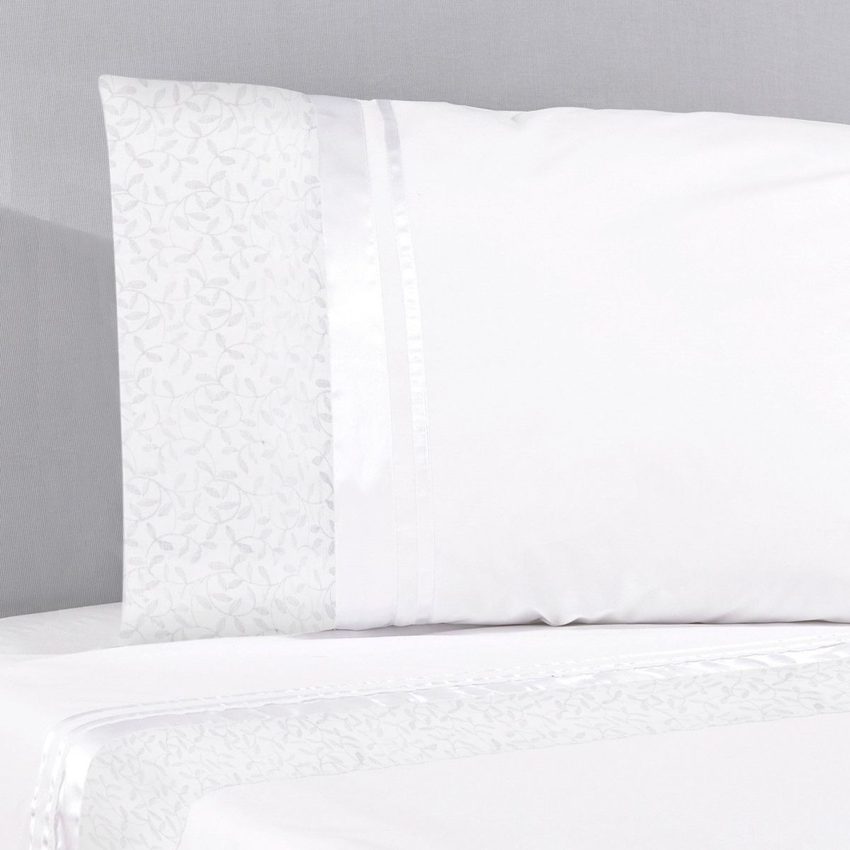 NINA HERRERA - Juego De Sábanas 220 Hilos Hojita Blanca Nina Herrera