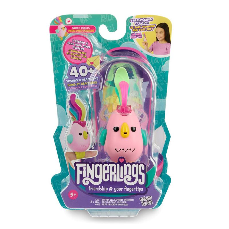 FINGERLINGS - Pajarito Interactivo Rosado Fingerlings