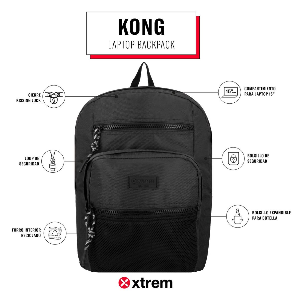 XTREM - Mochila Notebook  Kong 5Xt 15" Xtrem