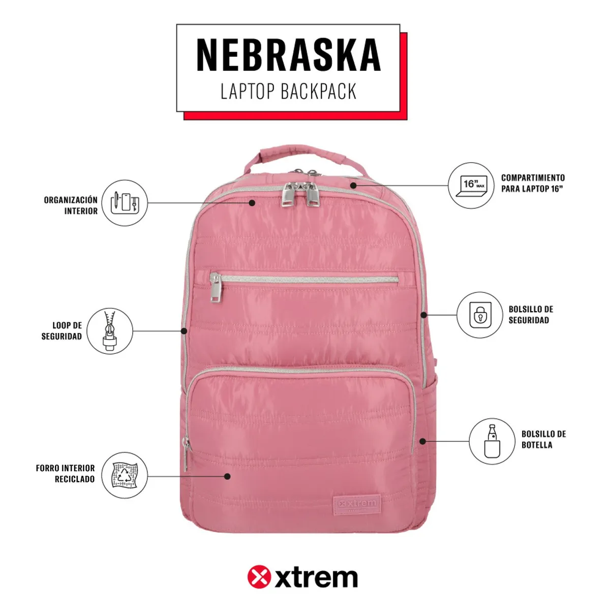 XTREM - Mochila Notebook  Nebraska 5Xt 16" Xtrem