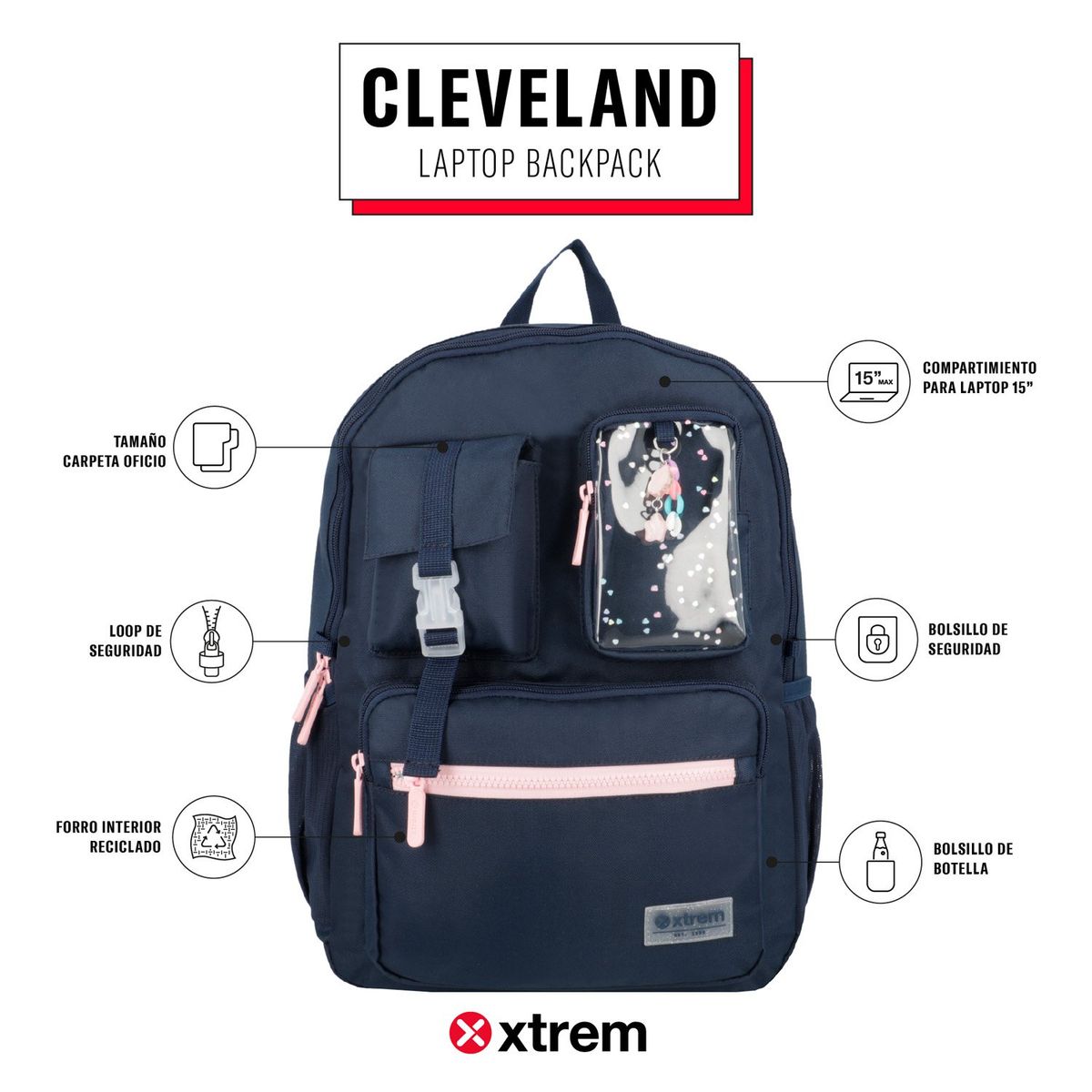 XTREM - Mochila Notebook  Cleveland 5Xt 15" Xtrem