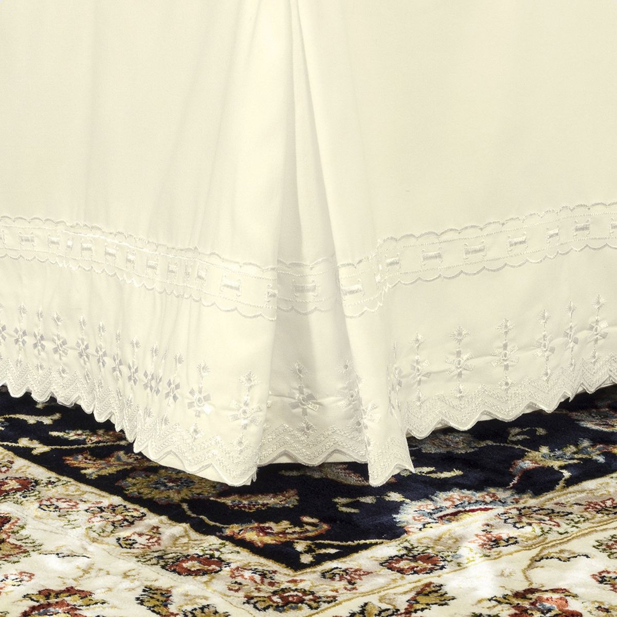 DORAL - Faldón Romántico Broderie Blanco Doral