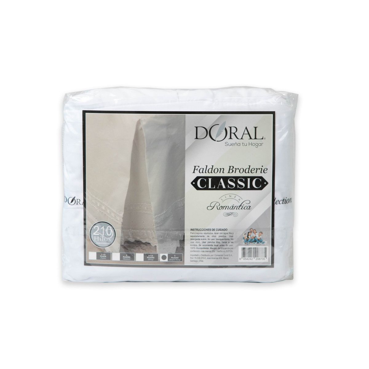 DORAL - Faldón Romántico Broderie Blanco Doral