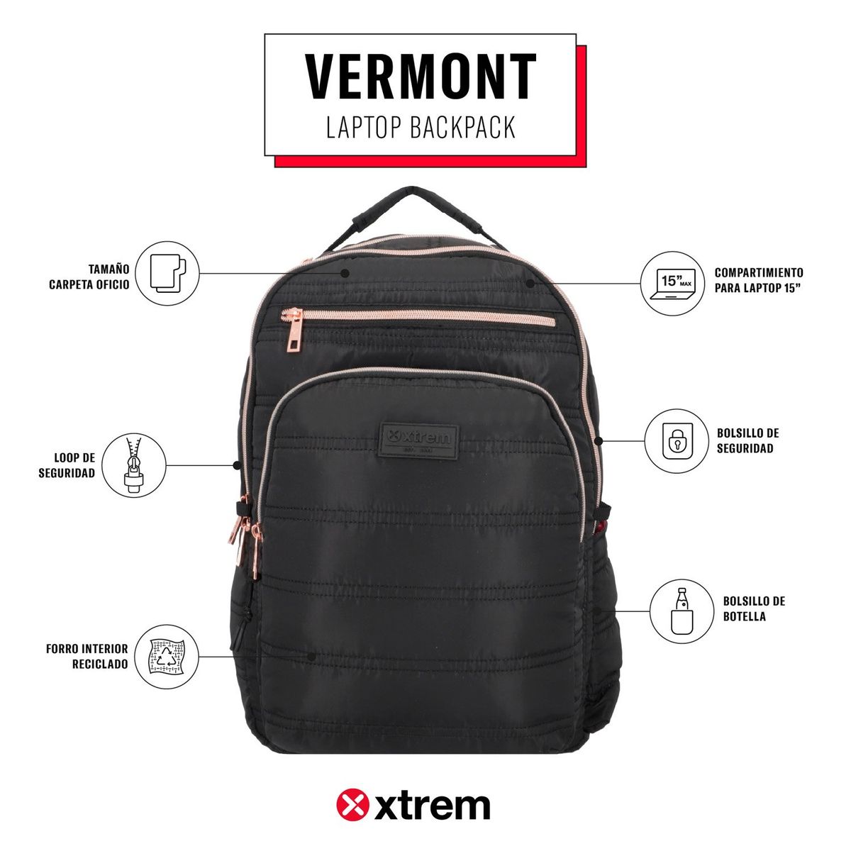 XTREM - Mochila Notebook  Vermont 5Xt 15" Xtrem